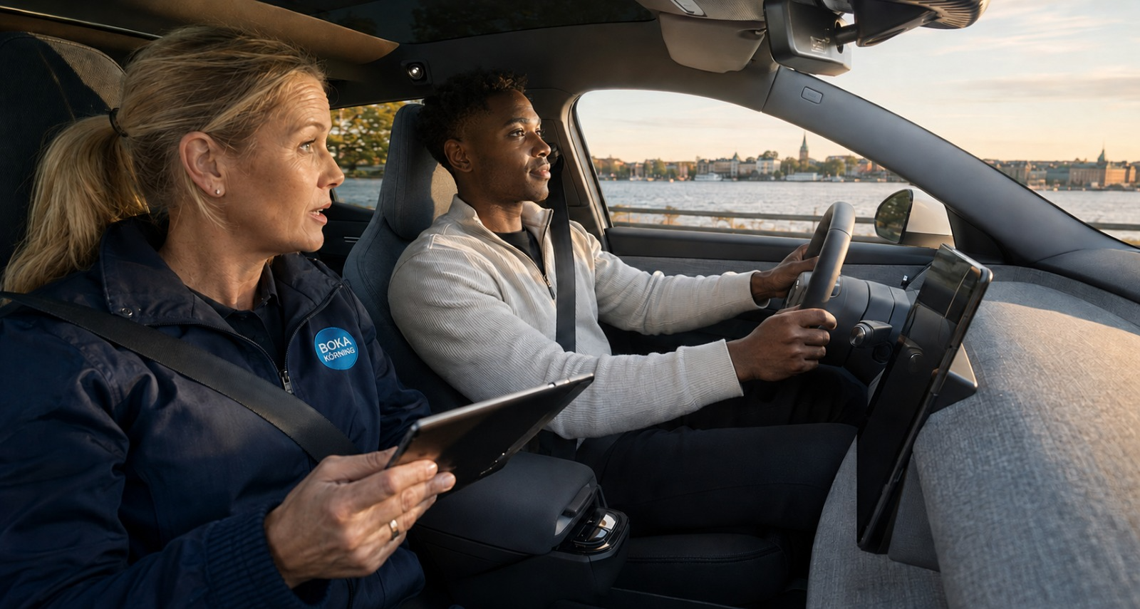 Bokakörning instructor with a student driver